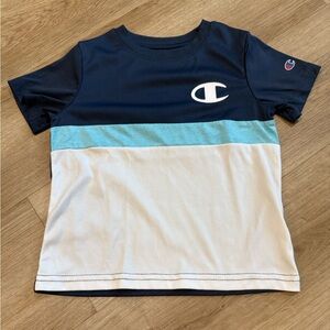 Champion Blue and White Short Sleeve Tee